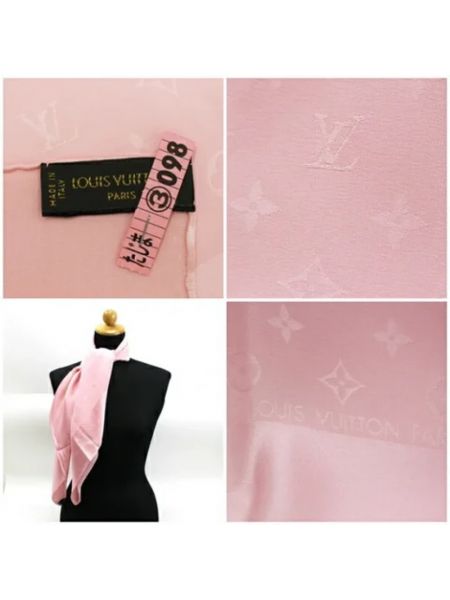 Jedwabna szal Louis Vuitton Vintage różowa