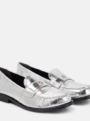 Loafers di pelle Tory Burch argento