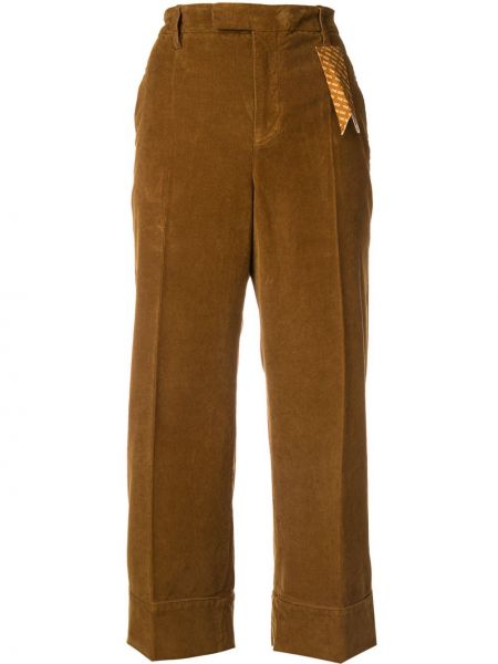 Укороченные брюки вельветовые The Gigi, коричневые