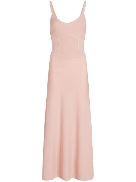 Плетена корсетна рокля Karl Lagerfeld розово