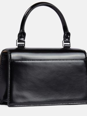 Kožená nákupná taška Tory Burch čierna