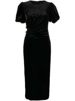 Βελούδινη μίντι φόρεμα Self-portrait μαύρο