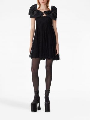 Spitzen geblümtes kleid mit schleife Nina Ricci schwarz