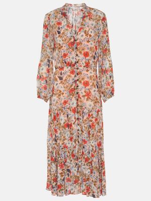 Midi obleka s cvetličnim vzorcem Veronica Beard