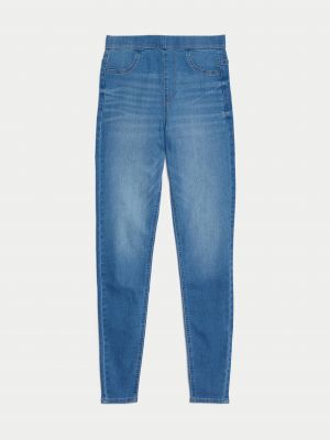 Skinny džíny s vysokým pasem Marks & Spencer modré