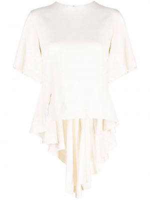 Пеплум копринена блуза Céline Pre-owned бяло