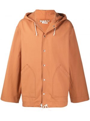 Oversized jakna s kapuco Marni oranžna