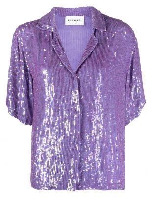 Chemise brodée à paillettes avec manches courtes P.a.r.o.s.h. violet