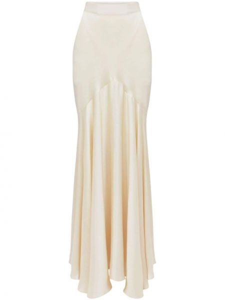 Saténové dlouhá sukně Nina Ricci béžové