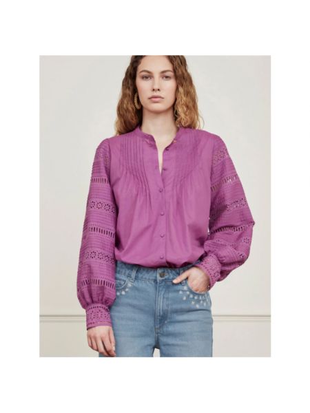 Bluse mit stickerei Fabienne Chapot lila