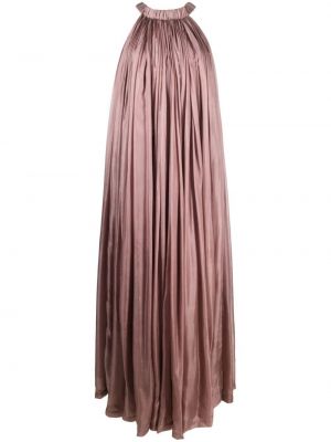 Jedwabna sukienka długa Rick Owens różowa