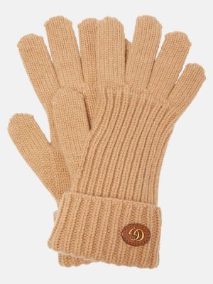 Μάλλινα γάντια κασμιρένια Gucci μπεζ