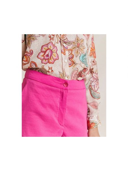 Pantalones de cintura alta de lino Momoni rosa