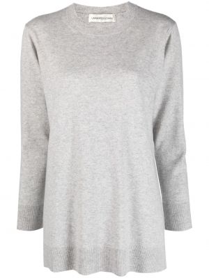 Vlnený sveter s okrúhlym výstrihom Lamberto Losani sivá