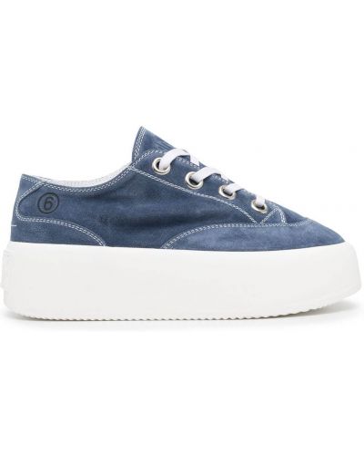 Semsket skinn sneakers Mm6 Maison Margiela blå