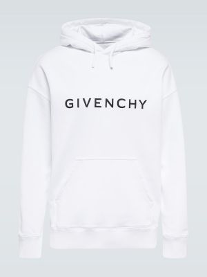 Pamučna hoodie s kapuljačom od jersey Givenchy bijela