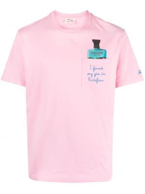 Bavlnené tričko s výšivkou Mc2 Saint Barth ružová
