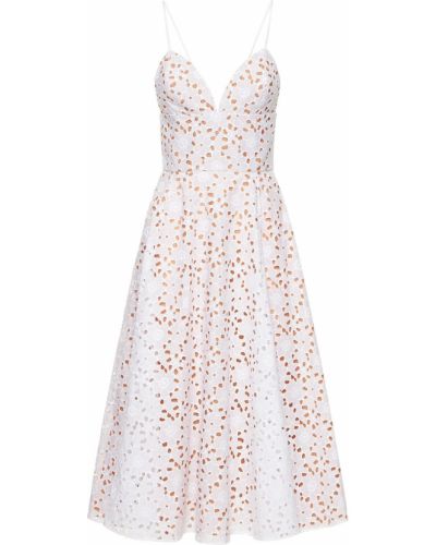Памучна мини рокля с дантела Michael Kors Collection бяло