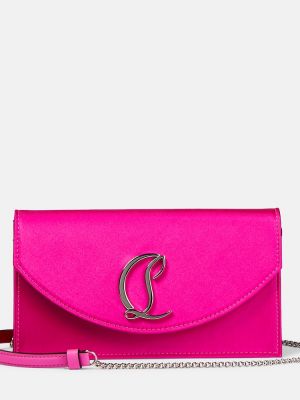 Σατέν τσάντα ώμου Christian Louboutin ροζ