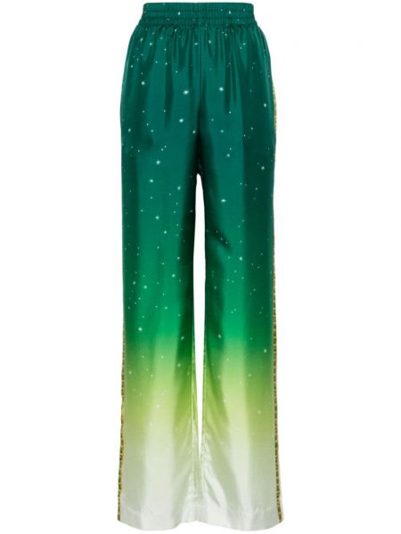 Pantaloni de mătase Casablanca verde