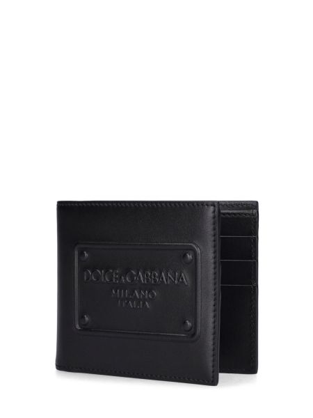 Kožená peňaženka Dolce & Gabbana čierna
