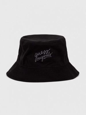 Памучна шапка с козирки Guess Originals черно