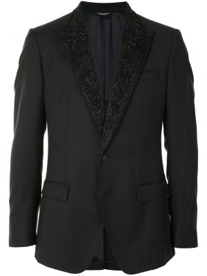 Gyapjú hímzett dzseki Dolce & Gabbana fekete
