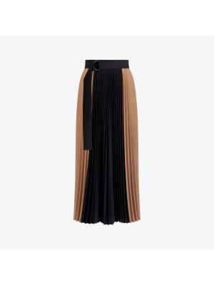 Плиссированная длинная юбка с принтом Reiss черная