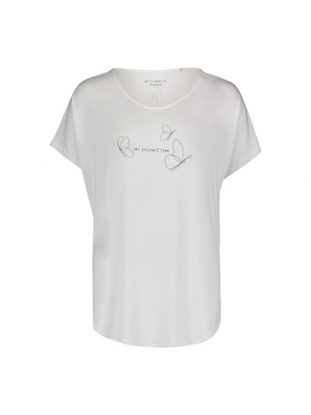 Koszulka z dekoltem w serek oversize Betty Barclay biała