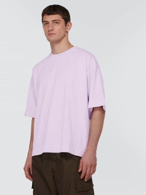 Jersey bombažna majica Dries Van Noten vijolična