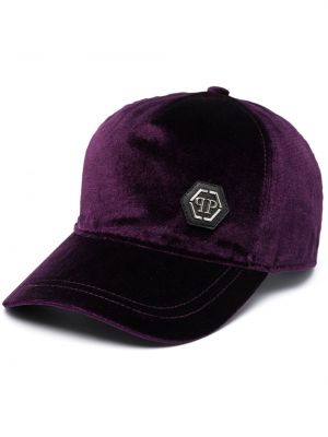 Șapcă de catifea Philipp Plein violet