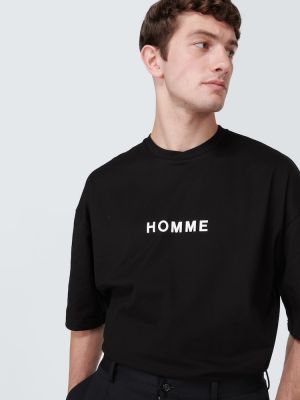 Koszulka bawełniana z dżerseju Comme Des Garãons Homme czarna