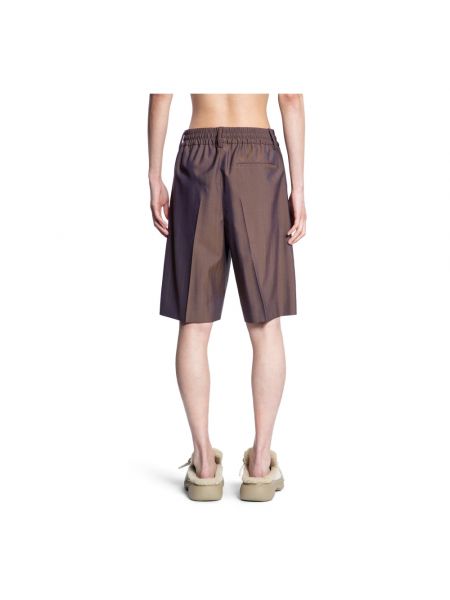 Pantalones cortos con cremallera de espiga Burberry marrón