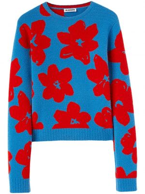 Жакардов пуловер с кръгло деколте Jil Sander