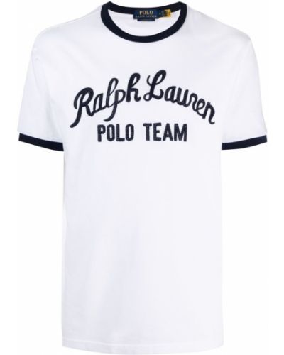 Camiseta con bordado con estampado Polo Ralph Lauren blanco