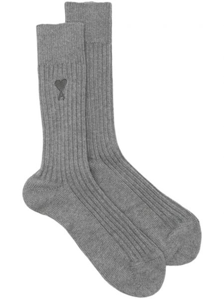 Chaussettes de motif coeur Ami Paris gris