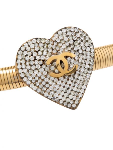Pásek se srdcovým vzorem Chanel Pre-owned zlatý