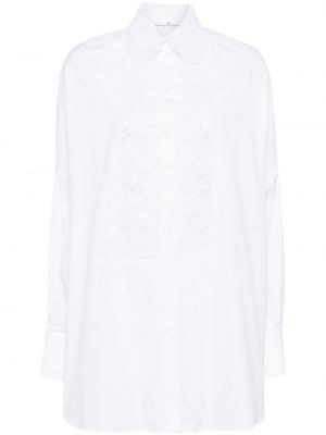 Nėriniuota gėlėta medvilninė marškiniai Ermanno Scervino balta