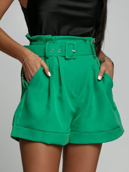 Pantaloni scurți cu talie înaltă Fasardi verde
