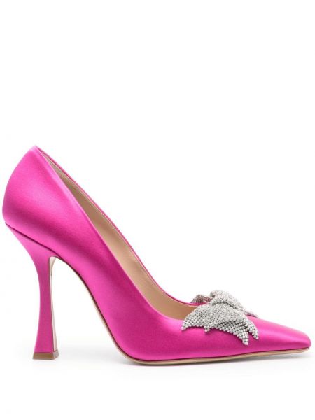 Pantofi cu toc din satin Casadei roz