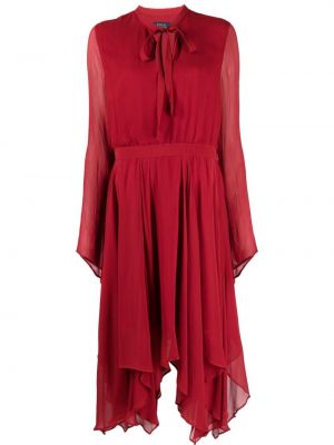 Плисирана рокля Polo Ralph Lauren червено