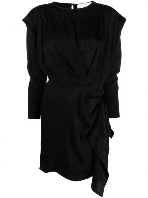 Drapované žakárové dlouhé šaty Iro černé