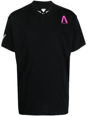 Памучна тениска с принт Acronym черно