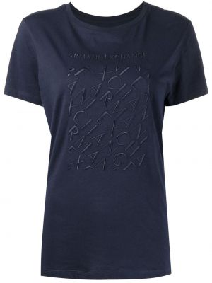 Brodert t-skjorte Armani Exchange blå