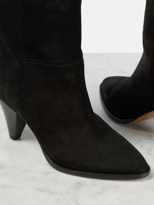 Велурени обувки до глезена Isabel Marant черно