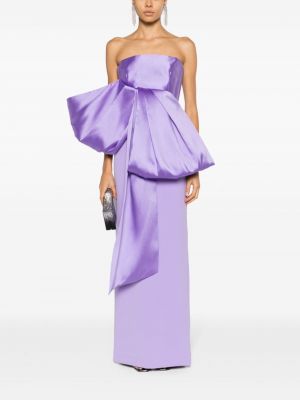 Krepové oversized koktejlové šaty s mašlí Solace London fialové