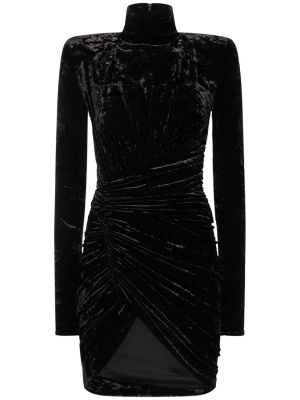 Zamatové mini šaty Alexandre Vauthier čierna