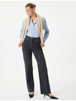 Straight fit džíny s vysokým pasem Koton