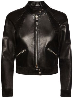 Semišová kožená bunda Tom Ford černá