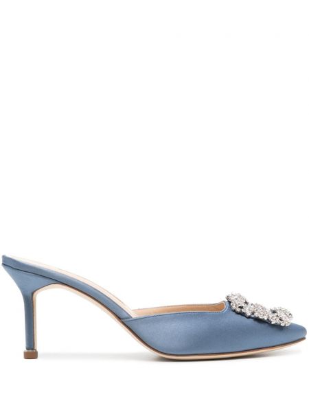 Mules Manolo Blahnik bleu